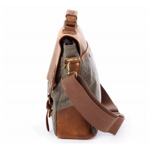 AT1 MESSENGER I VINTAGE™ Mallette porte-documents en canvas et cuir naturel, sac à bandoulière 5 couleurs 